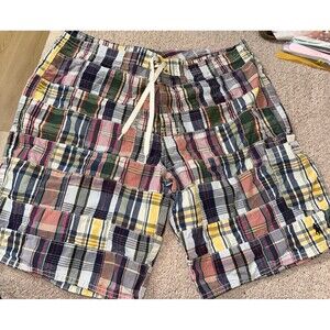 Polo patchwork multi plaid shorts